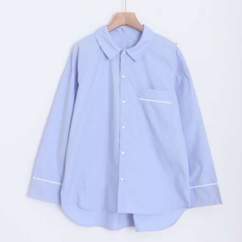 E04035日单贵牌新款客供料单排扣宽松好搭配女纯色休闲宽袖衬衫