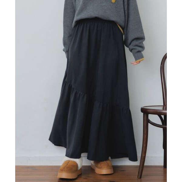 D04068日单新款松紧高腰显瘦优雅长裙好搭配女甜美日系气质半身裙