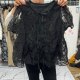 黑色重工刺绣衬衫