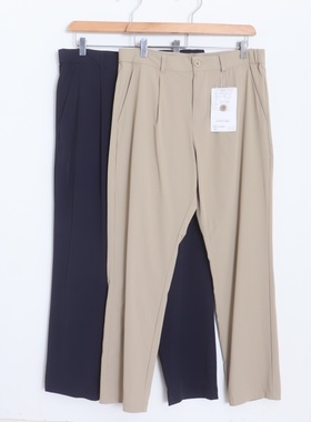 D06093日单新款客供速干料日系简洁松紧高腰长裤女休闲通勤哈伦裤