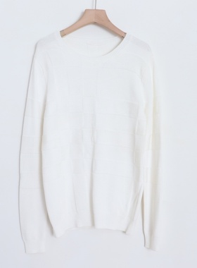 D08022日单秋冬款客供料圆领套头弹性好微宽松纯色简洁休闲毛衣