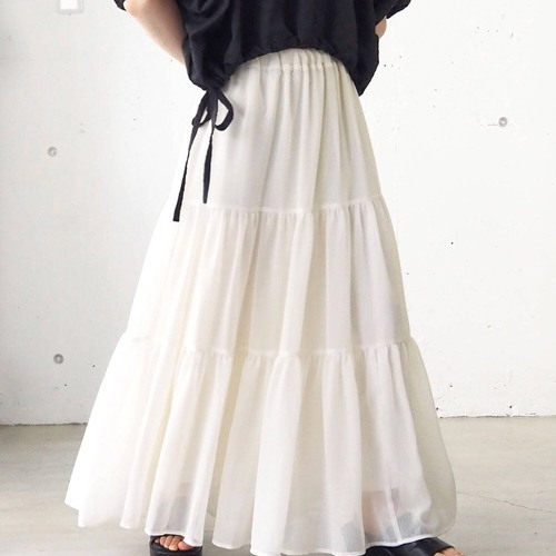 P060104日单新款客供料松紧高腰显瘦A字女纯色甜美日系长款半身裙