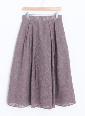 D09006日单客供料后松紧高腰显瘦A字女气质优雅长款提花半身裙