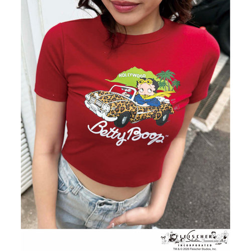 A03025日单夏季客供料新款圆领套头修身有弹性女甜美短款印花T恤