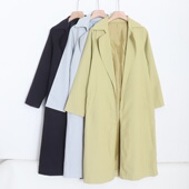 风衣外套 领无扣女长款 D060101日单贵牌1.5W 客供料通勤气质西装