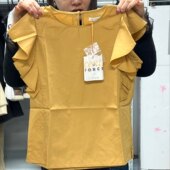 382 长57 胸围92 黄色飞飞袖 上衣