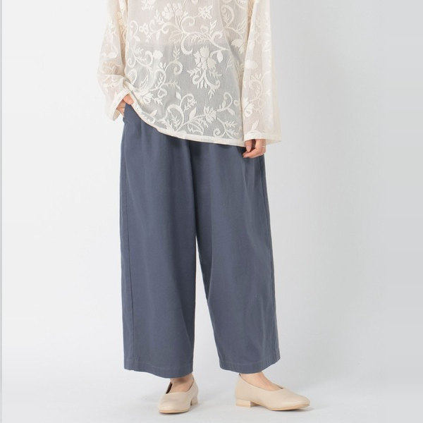 P080121日单新款客供料松紧高腰显瘦女内里抽绳休闲通勤直筒裤