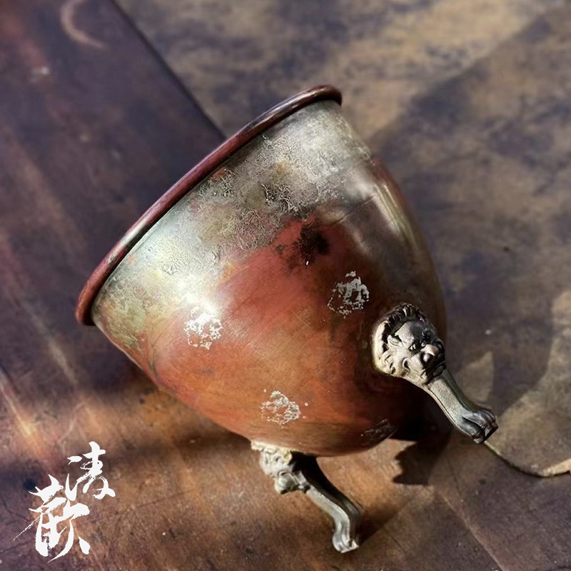 清欢丨宋式紫铜霞红三足围炉煮茶炉 立木堂双面伍德酒精炉暖茶炉