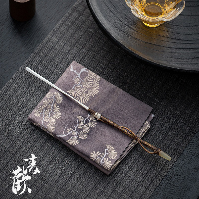 清欢丨纯银精工竹制茶拨茶扒 纯手工茶拔茶铲茶针功夫茶道配件
