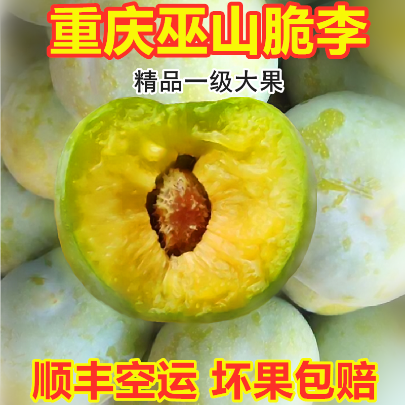 巫山脆李重庆脱骨李子四川空心青脆李蜂糖李新鲜水果5斤顺丰空运