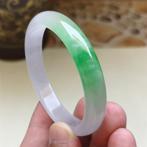 周玉镯缅甸老坑天然翡翠玉手镯 翠绿冰糯种玉镯子玉石送人礼女款