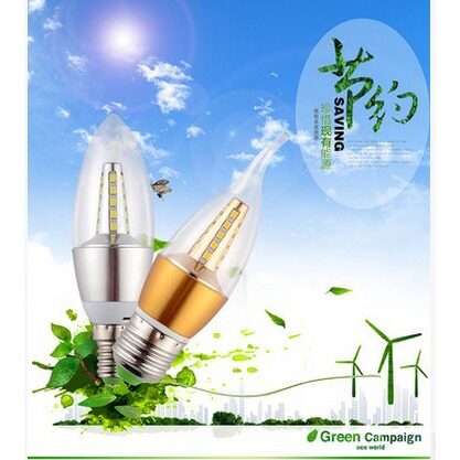 5瓦Led蜡烛灯泡E14尖泡金色水晶吊灯吸顶灯吊灯专用满天星LED