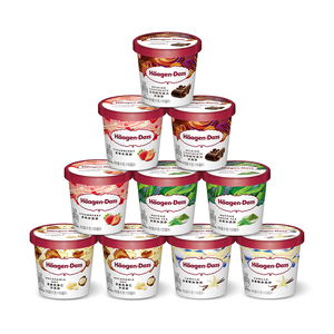 哈根达斯10杯冰淇淋小杯多口味组合装草莓冰淇淋