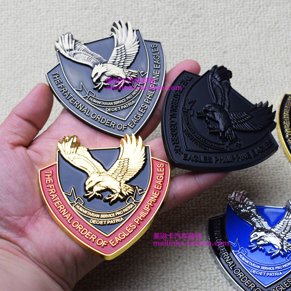 3D立体金属改装老鹰标雄鹰兄弟会菲律宾鹰车身装饰贴侧标尾标油箱