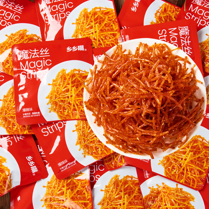 乡乡嘴爆辣魔法丝散称小包装辣条面筋8090怀旧小零食湖南特产辣棒