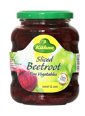 冠利红菜头片甜菜根切片 Kuhne Pickled Red Beets 330g 德国进口