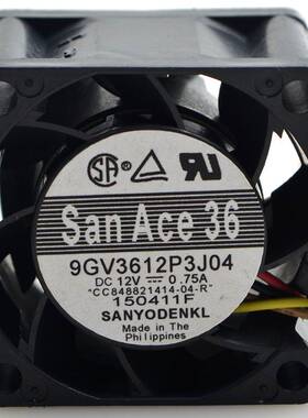 正品San Ace 36 9GV3612P3J04 3.6CM 12V 0.75 3628 暴力散热风扇