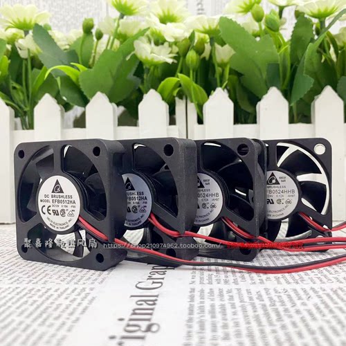 全新5CM/厘米双滚珠 5015 5020 5025 12V/24V 电源变频器工业风扇