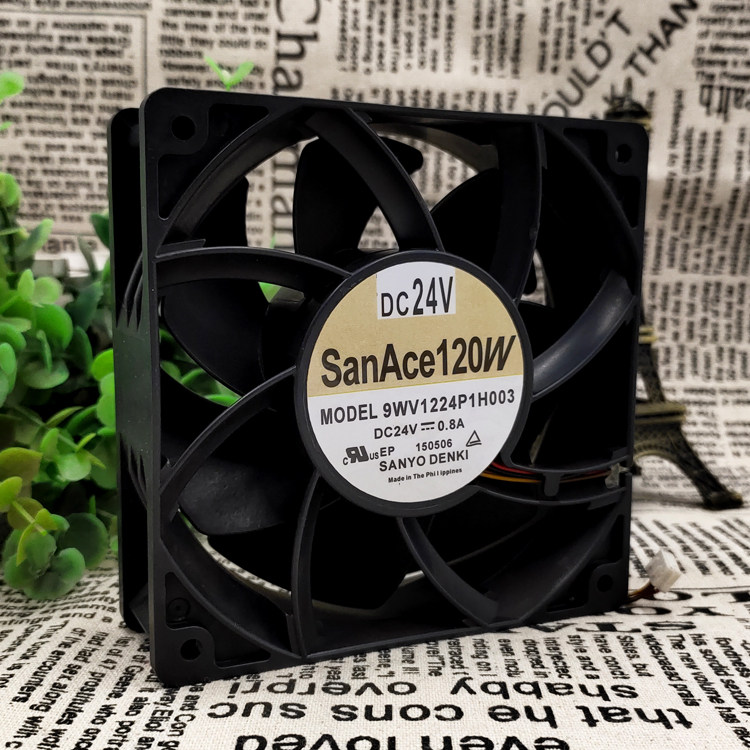 SANYO/三洋 12CM 12038 24V 0.8A 四线PWM散热风扇 9WV1224P1H003 - 实物图