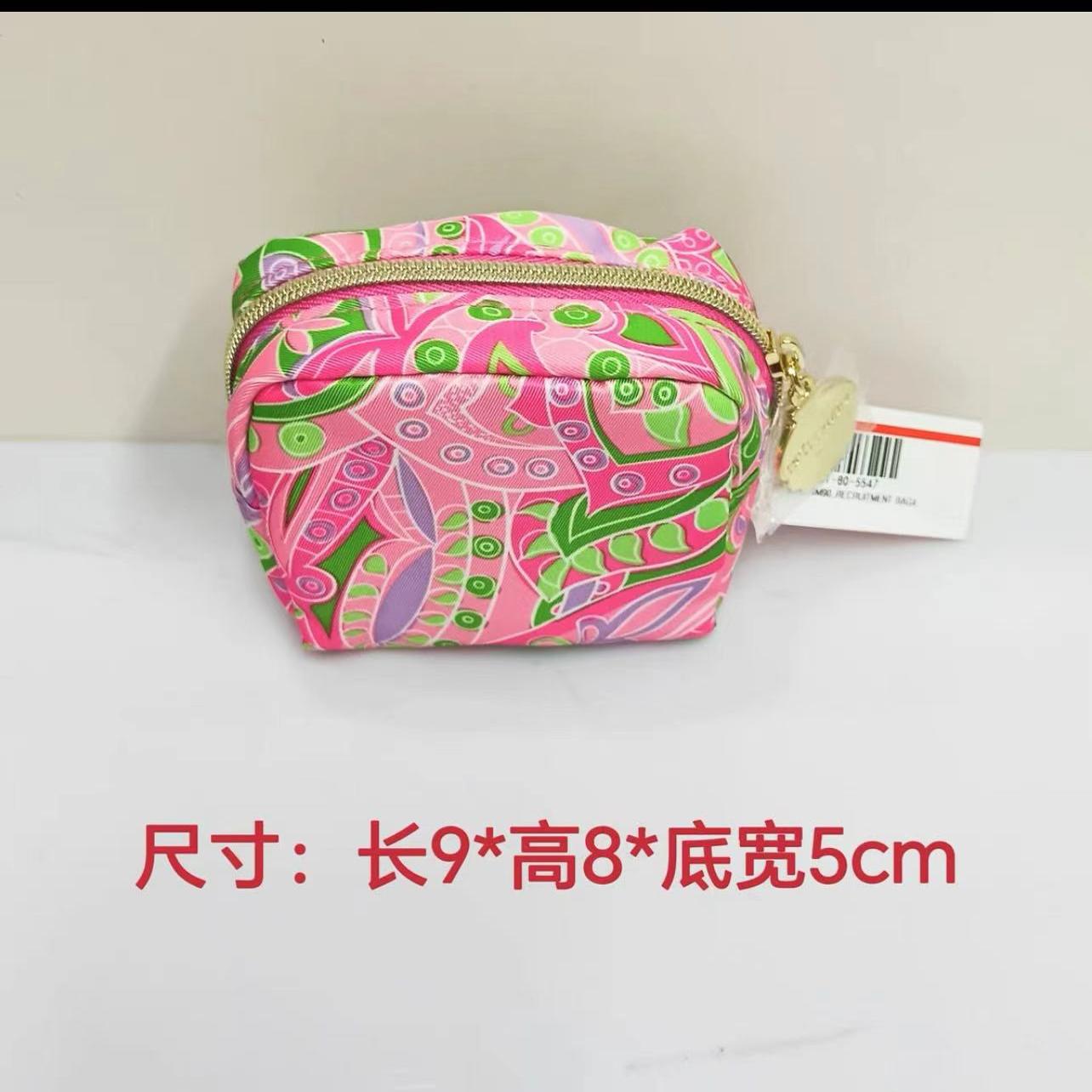 包邮限量款雅诗兰黛蓝格布料精致小号迷你粉口红包 气垫包 化妆包