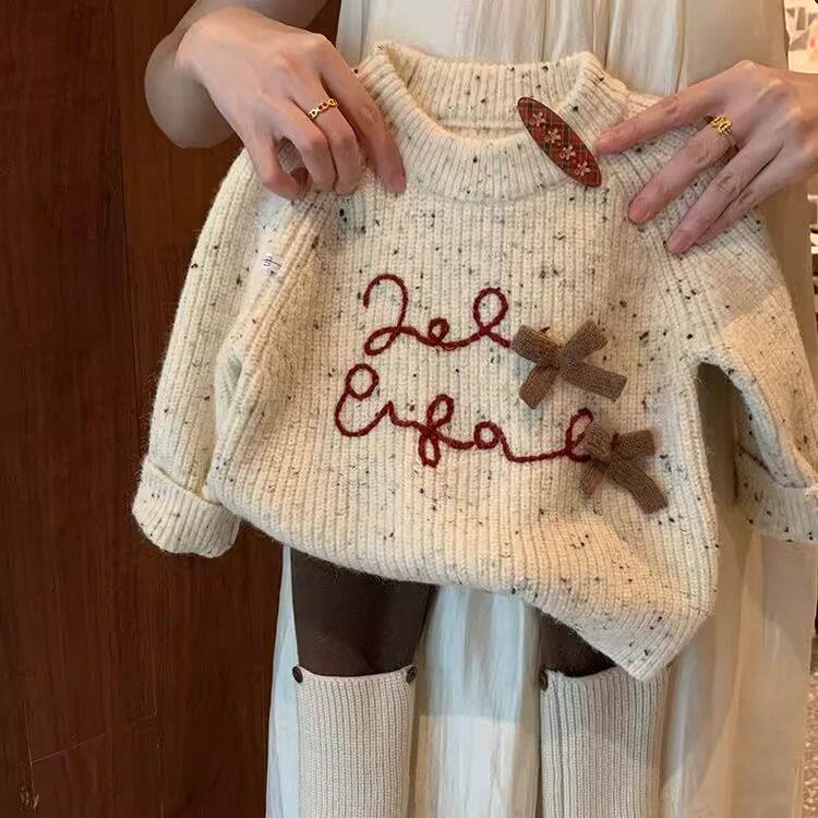 女童毛衣秋冬2026新款儿童冬季时髦洋气宝宝加厚针织内搭冬装上衣