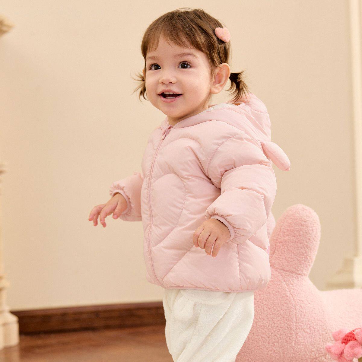 儿童羽绒服女童秋冬季婴儿轻薄男童宝宝外套2025新款造型连帽上衣