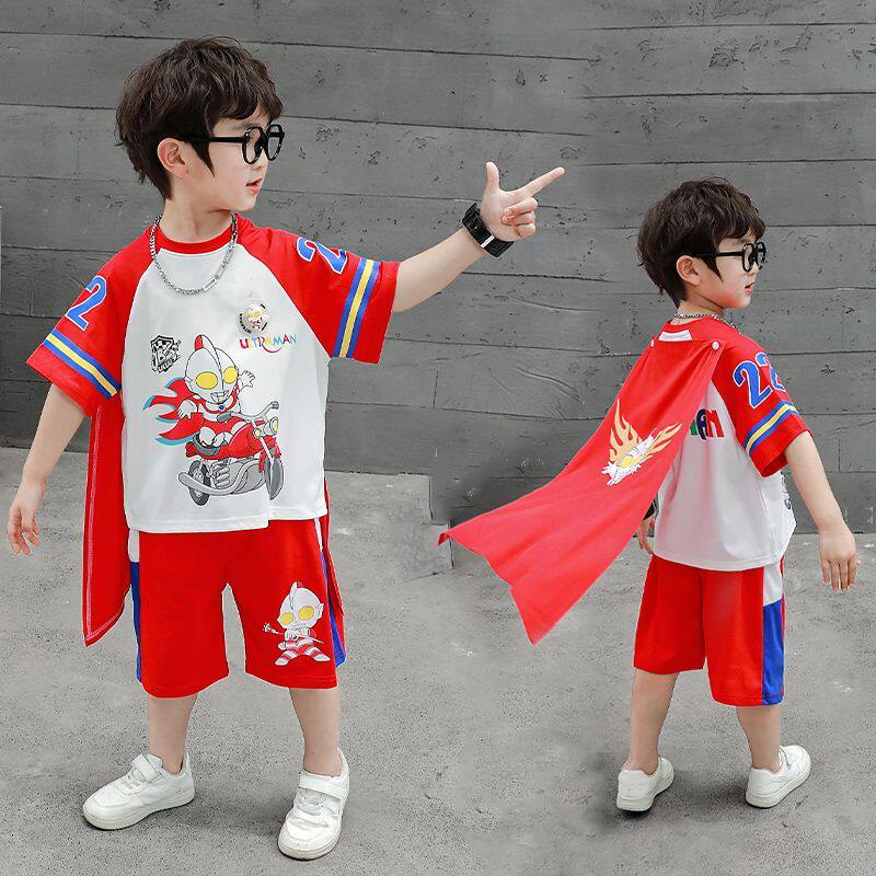 奥特曼夏季衣服男童夏装套装2026新款男孩宝宝短袖儿童两件套