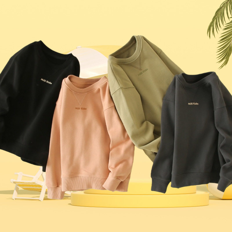 春季新款女童运动服T恤男童春款上衣中大童儿童卫衣童装 即墨