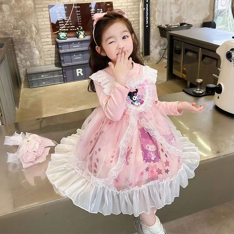 【2467人好评】女童库洛米新款裙子夏季儿童卡通公主小女孩洛丽塔
