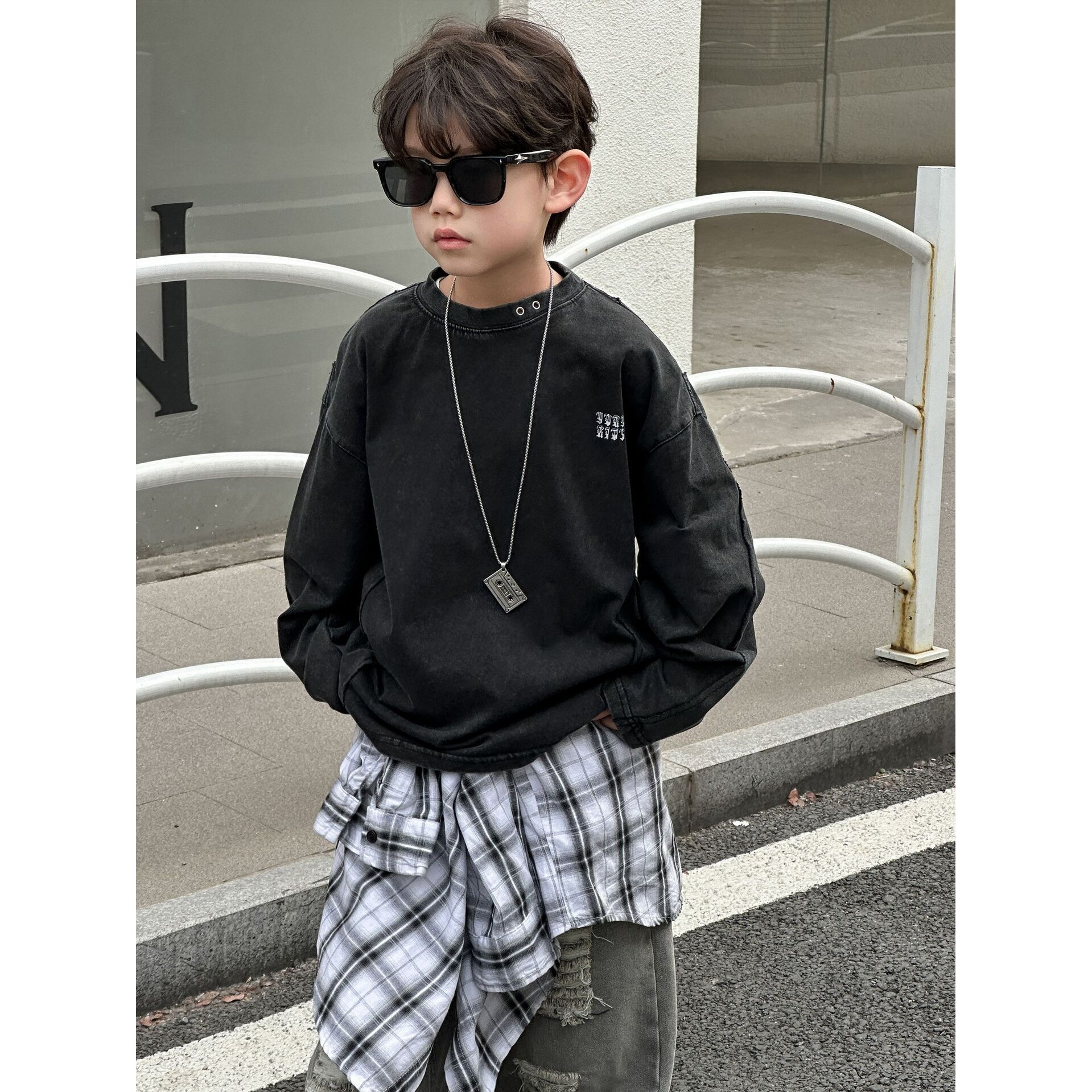 男童韩版卫衣2026春季新款儿童宽松百搭上衣中小童时尚圆领套头衫