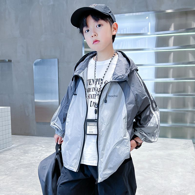 儿童装男童夏装防晒衣外套2026新款中大童夏季男孩薄款透气防晒服