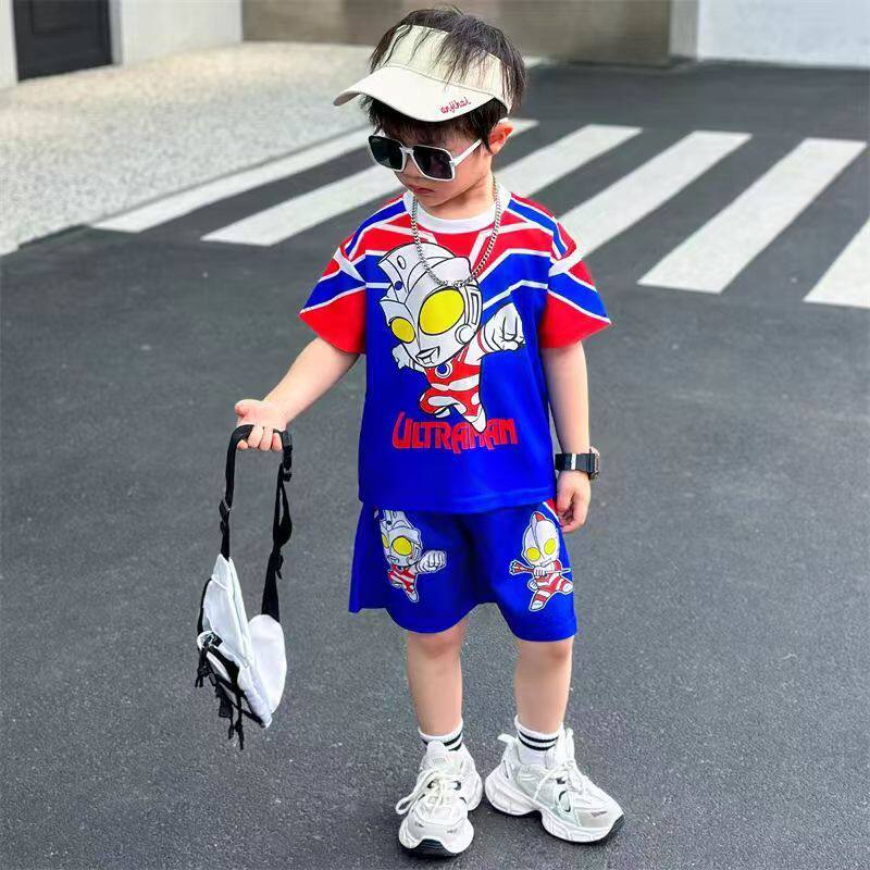 奥特曼夏装衣服男童套装新款2026夏季速干儿童薄款短袖短裤两件套