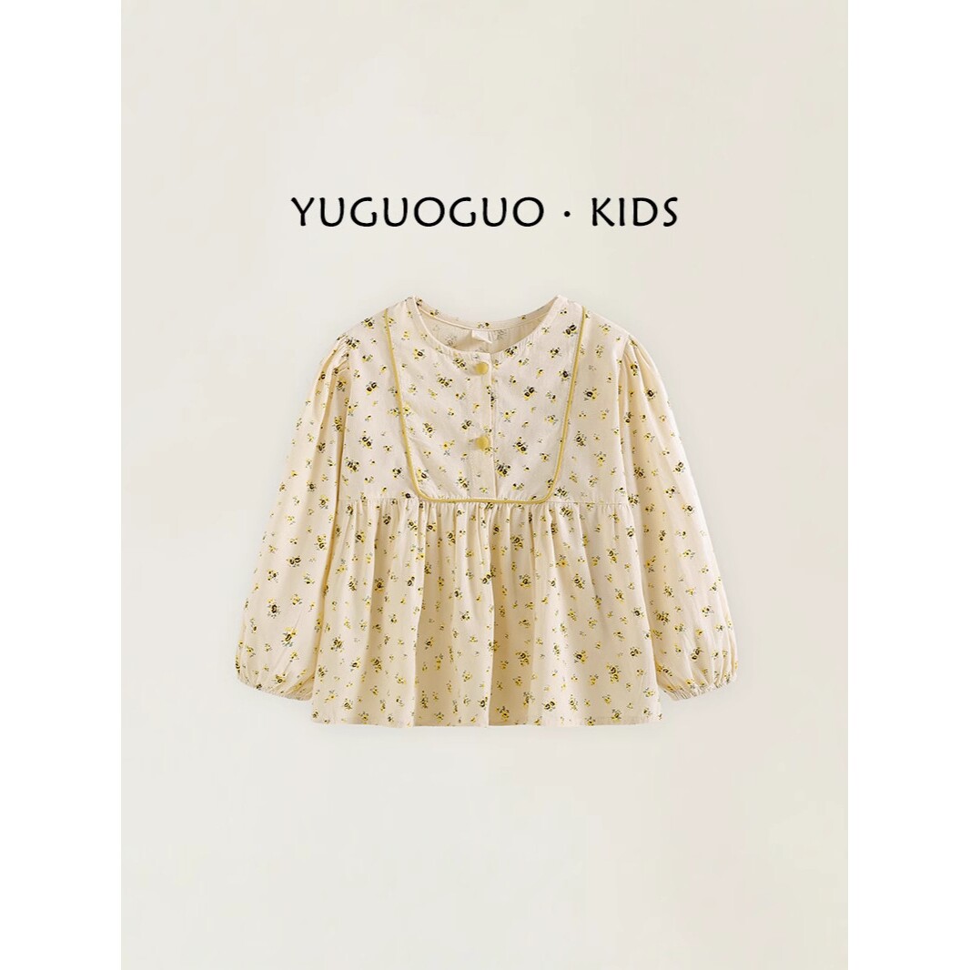 女童衬衫春秋2026新款春季儿童碎花长袖衬衣洋气女孩时髦春装上衣