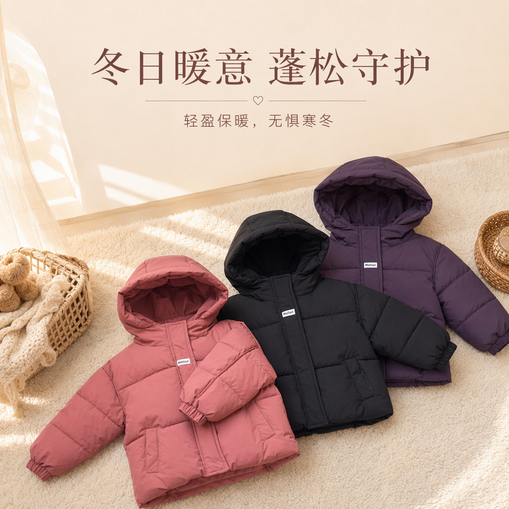 儿童羽绒棉服冬季男女童保暖童装宝宝棉衣外套2026新款中大童棉服