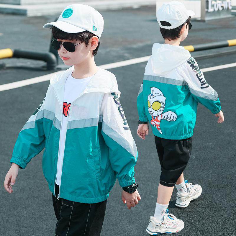 奥特曼男童装夏装防晒衣服2024年新款洋气中大儿童轻薄夹克外套潮