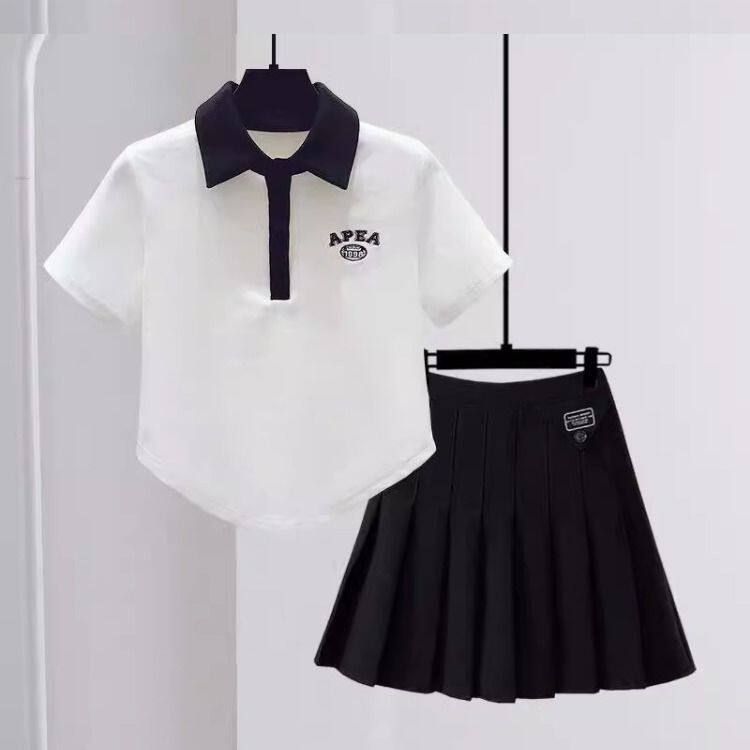 女童夏装套装 JK制服夏季2026新款女大童初中生学百褶裙