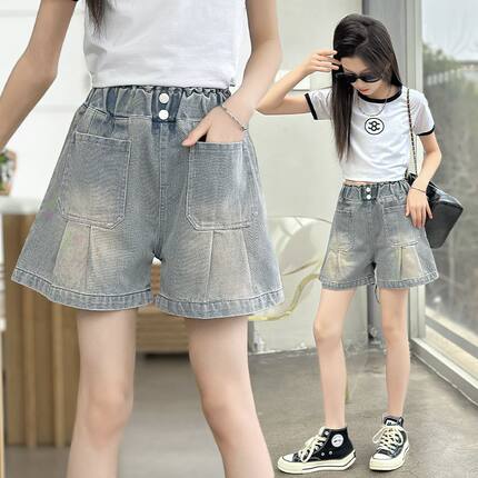 女童牛仔短裤夏季薄款儿童裤子2026新款夏天女孩中大童洋气牛仔裤