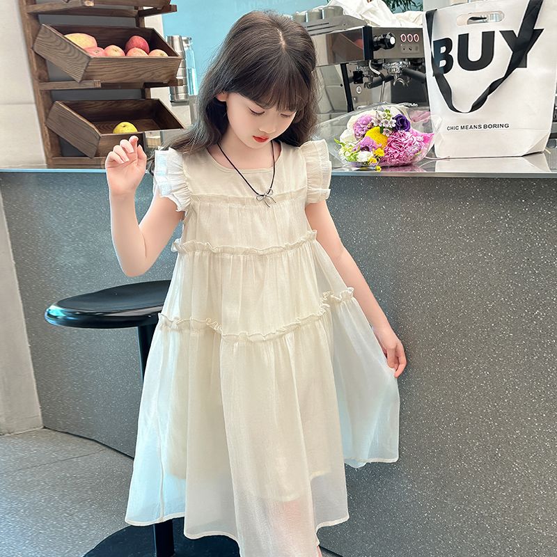 女童夏装连衣裙2024新款洋气蛋糕裙夏季裙子儿童中大童无袖公主裙