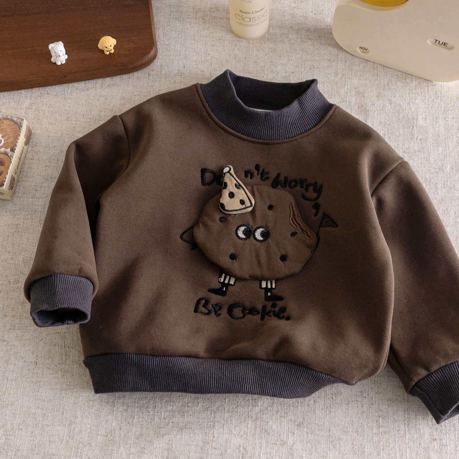 2026新款儿童半高领卫衣秋冬季男女童韩版加绒上衣宝宝洋气圆领衫