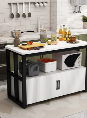 厨房落地置物架多层收纳架切菜操作台多功能储物柜橱柜家用切菜桌