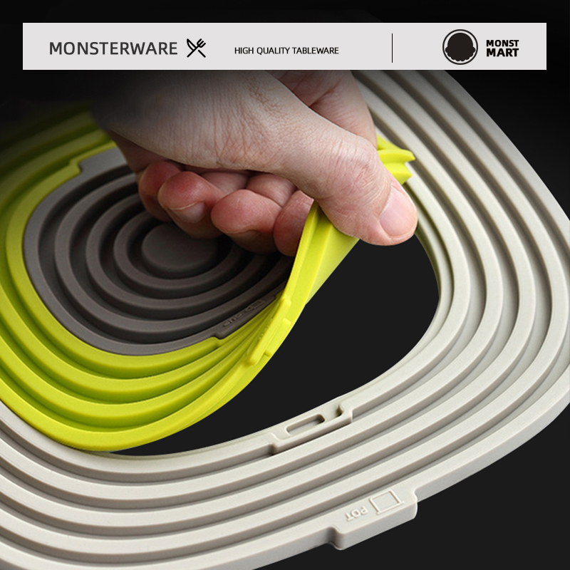 三合一创意硅胶隔热垫