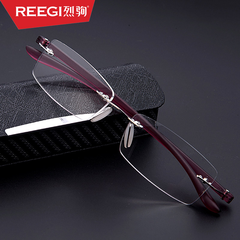 品牌时尚无框老花镜男高清防疲劳超轻舒适老光眼镜女优雅老化眼睛