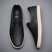 一脚蹬百搭休闲皮鞋 男套脚低帮潮流板鞋 男2025春季 男鞋 软底鞋 子男