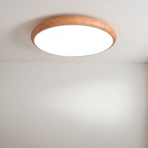 原木色LED吸顶灯简约现代客厅主卧室饭厅房间灯2025新款木纹灯具