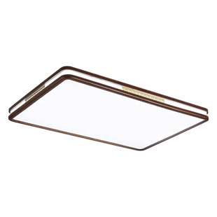 胡桃木色LED吸顶灯新中式客厅主卧室餐厅房间灯2025新款实木灯具