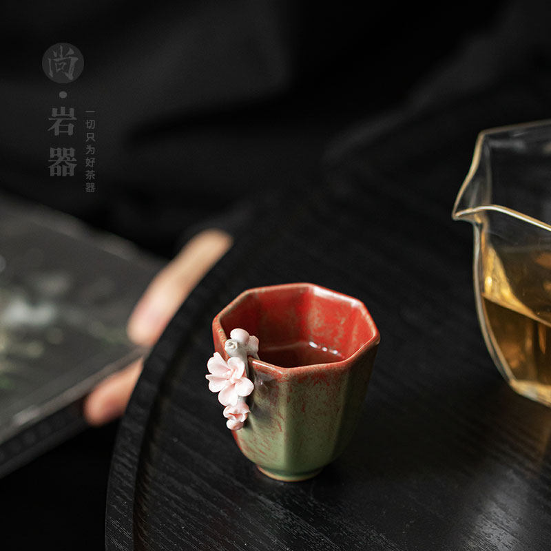陶瓷茶杯品茗杯功夫茶具小茶碗手工捏花主人杯个人杯复古喝茶单杯,餐饮具,茶杯,淘宝优惠券,粉丝福利购,淘宝优惠卷