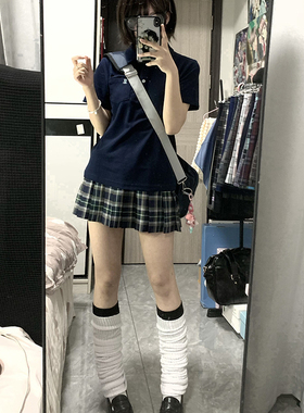 lulucake洋桔梗新款正品jk制服格裙日系学院风半身裙tr蓝绿百褶裙