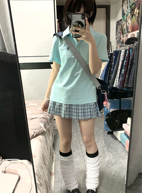 polo衫女短袖衬衫夏季T恤学院风休闲百搭上衣女