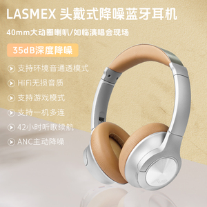 Lasmex勒姆森HB80主动降噪耳机头戴式无线蓝牙美式复古HiFi防噪音