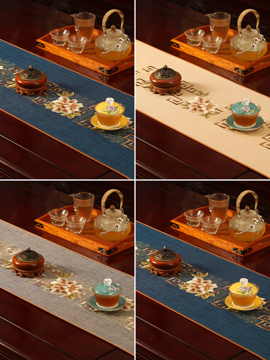 茶桌垫布桌旗中式新中式茶席茶几餐桌装饰布长条简约现代茶桌台布